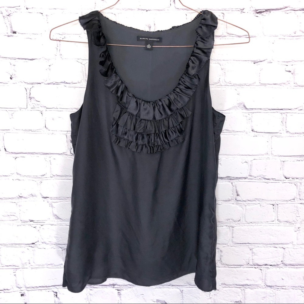 100% Silk Banana Republic Gray Tank Top